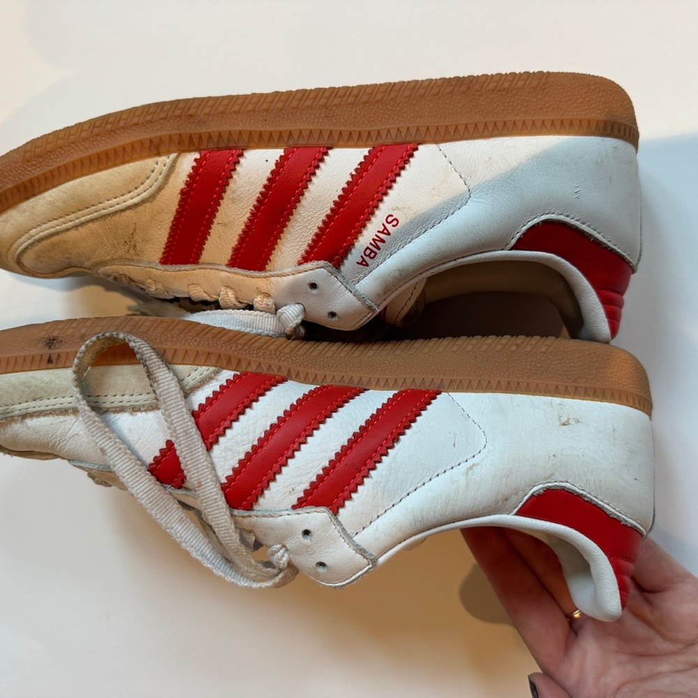 Adidas Samba Red and White Trainers